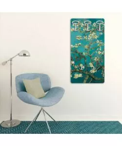 ATTACCAPANNI "VAN GOGH" IN LEGNO CON 5 GANCI, 45X90X1 CM